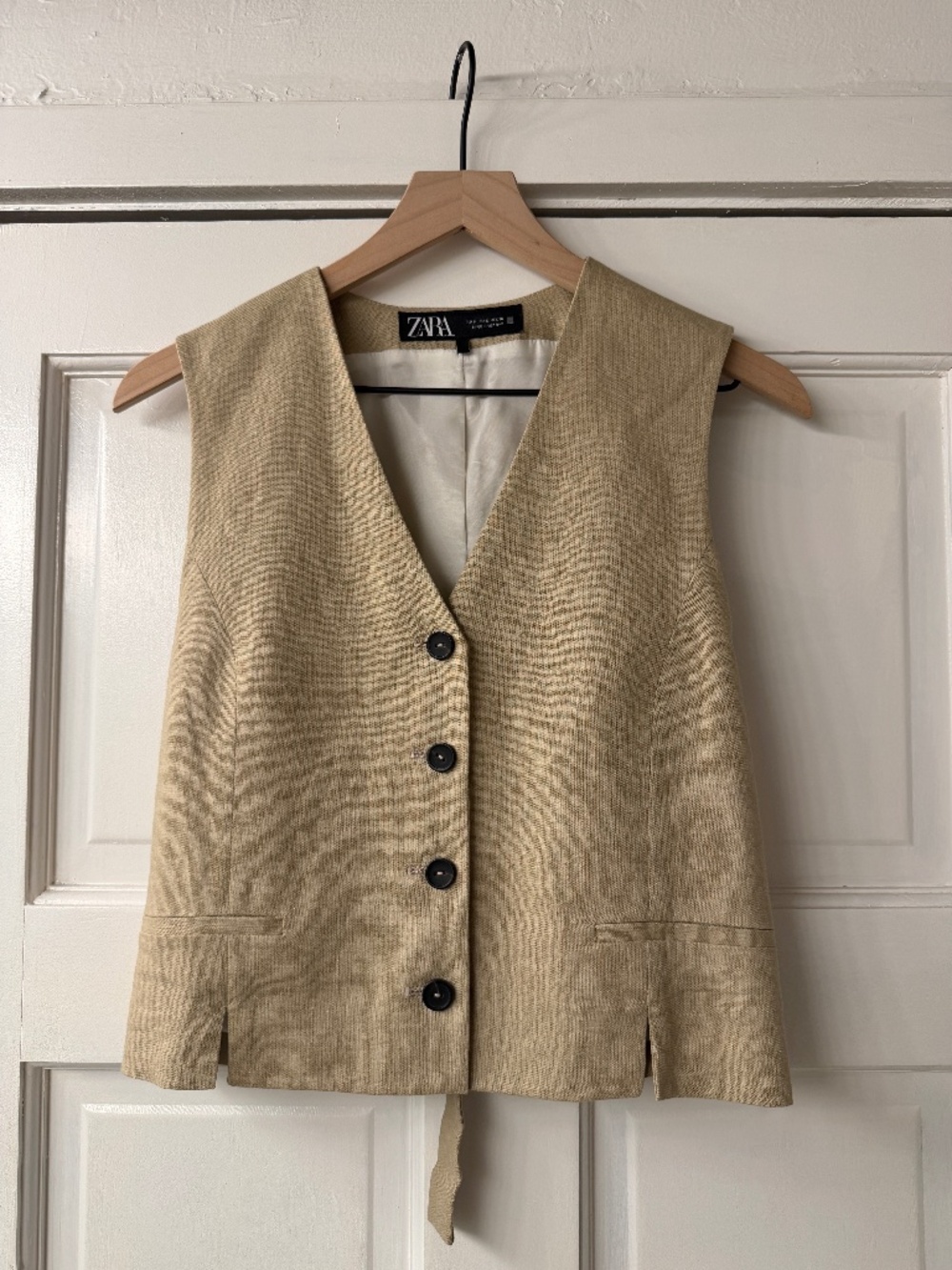 Zara Tan Linen Vest
